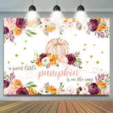 Lofaris Colorful Floral Sweet Pumpkin Baby Shower Backdrop
